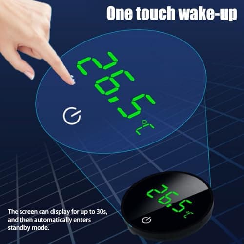 Thermomètre Numérique pour Aquarium,Thermomètre Sans Fil À Coller USB LED avec Boutons Tactiles °C/°F pour Poisson,Tortue Ou Mesure de la Température Aquatique