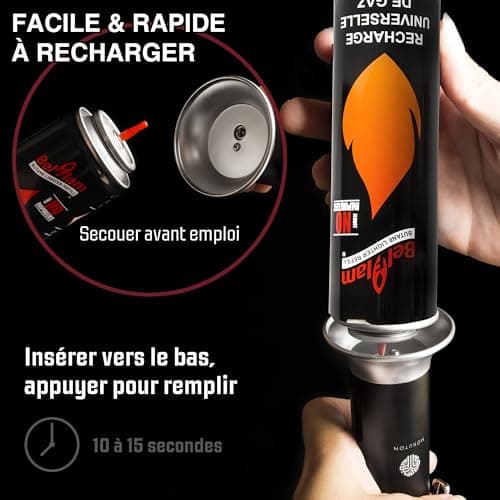 Lot 2 recharges de gaz 300 ml pour briquets et chalumeau de cuisine