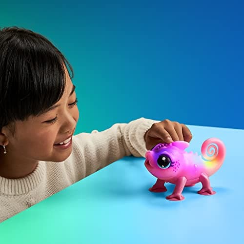 Little Live Pets - Nova Le caméléon Lumineux | Jouet interactif Lumineux Multicolore, Plus de 30 Sons, Plus de 10 humeurs, Répète après toi, Détecte Les Sons (Piles incluses, à partir de 5 Ans)