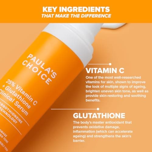Paula's Choice Sérum Expert 25% Vitamine C + Glutathion - Sérum Visage Anti Age - Cible Les Dégâts Causés Par Le Soleil & Unifie Le Teint - avec Glutathion - Tous Types de Peaux - 30 ml