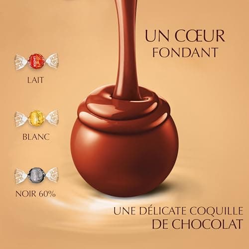 Lindt - Boîte Cadeau LINDOR - Assortiment de Chocolats au Lait, Noirs et Blancs - Cœur Fondant - Idéal pour Noël, 287g