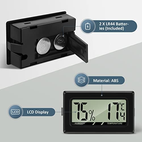 Thlevel Mini Digital LCD Thermomètre Hygromètre Température Humidité Testeur Thermomètre Portable Thermo Hygromètre Indicateur pour Bureau Cuisine Humidors Incubateurs Reptiles (5PCS)