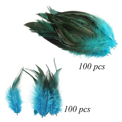 Csirnto Plumes 200 Pièces Naturelles Plumes de Coq Artisanat Plumes Décoration Coq Plume Plumes de Poulet Plumes de Faisan Plumes Naturelles pour Artisanat DIY Dream Catcher Costume Décoration