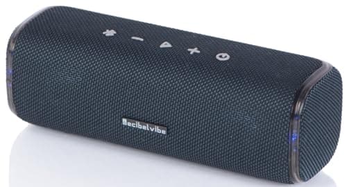 Decibelvibe Initial Tnz 7 - Enceinte Portable Bluetooth 5.3 Puissante (30W) Sans Fil, Étanche IPX7, Basses Profondes, 25H d'autonomie, Lumières LED, Couplage Stéréo Pour Intérieur et Extérieur. (Cyan)