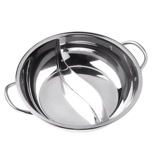 MAGICLULU 1 Pc marmite en acier inoxydable hot pot pot avec diviseur marmite chinoise fondue chinoise pot en acier inoxydable marmite à gaz batterie de cuisine électrique poêle