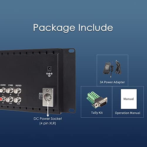 D71 Dual 7 inch 3RU Broadcast IPS 1280x800 HD LCD Rack Mount Monitor 3G SDI HDMI AV entrée et Sortie