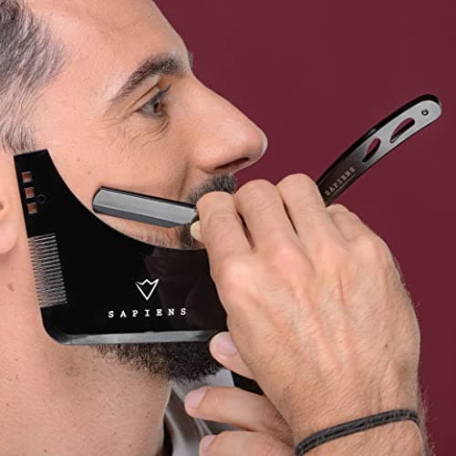 Kit de Rasage et Soins Barbe Bio Sapiens - Coffret Barbe Homme avec Soins barbe Made in France - Gel à raser, Huile Barbe Bio, Baume Barbe Bio, Rasoir Coupe Choux, Accessoires, Trousse de Toilette