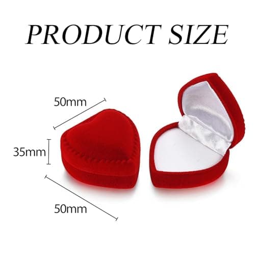 SURALIN 1 Pièce Boite Bague en Forme de Cœur, Boite a Bague en Velours Rouge, Emballage Cadeau Ecrin Bijoux Ecrin Bague Boite Coeur Proposition d'anniversaire et de Noël