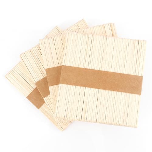 Lot de 200 bâtonnets de glace en bois, spatules en bois, baguettes en bois, bâtonnets en bois, bâtonnets de glace en bois pour travaux manuels, spatules en bois, manche en bois, bâtonnets de glace en
