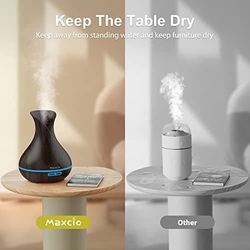 Maxcio Diffuseur d'Huiles Essentielles WiFi, Humidificateur d'Air Compatible avec Alexa et Google Home, Diffuseur Électrique Connecté avec Lumières Colorées, Minuterie et Contrôle à Distance sur l’APP