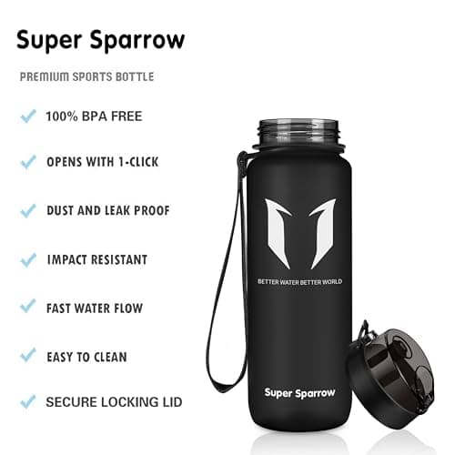 Super Sparrow Bouteille d'eau - Gourde - 500ml - sans BPA - Convient pour Le Sport, la randonnée, l'école, Le Bureau, en Plein air