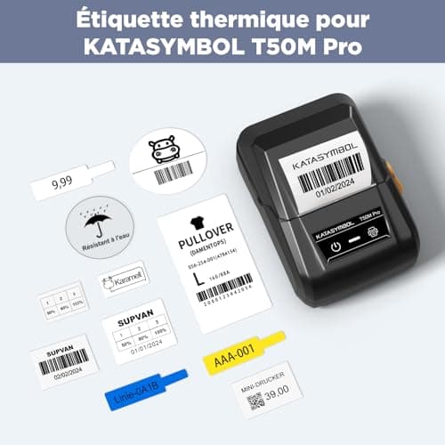 SUPVAN T50M PRO Label Tapes, étiquettes thermiques autocollantes pour la maison, l'école, le bureau et le commerce, 40 mm x 30 mm, 250 Pièces/Rouleau (Blanc)