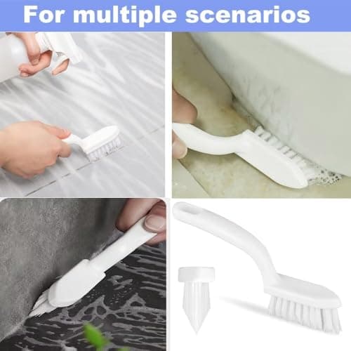 Xemnys Brosse de nettoyage pour joints de carrelage - Brosse de nettoyage sous le bord des toilettes - Outil de nettoyage pour salle de bain/douche/cuisine/fenêtre