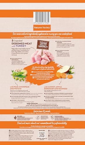 Nature's Variety Original No Grain - Croquettes pour Chats Adultes Stérilisés - Sans céréales avec Dinde déssossé - 7kg