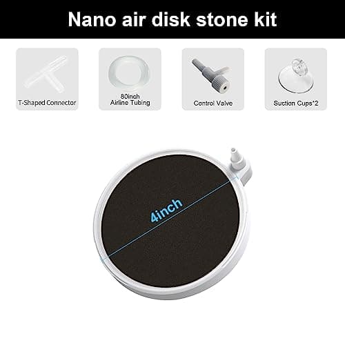 boxtech Pierre à air d'aquarium, Diffuseur d'air pour Aquariophilie, Lissous Laisse de Super Petites Bulles pour Aquarium et hydroponique (100 mm)