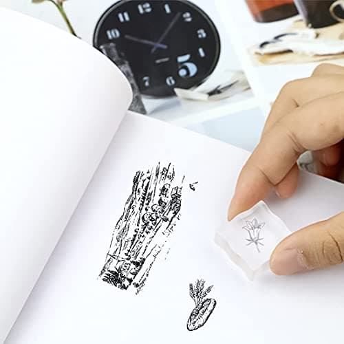 YXHZVON 7 Pièces Bloc Acrylique pour Tampon, Les Blocs de Timbre Décoratifs en Acrylique Transparent avec des Lignes de Grille pour Le Scrapbooking Bricolage D'artisanat
