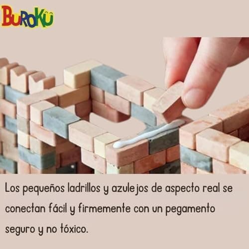 Buroku - Kit de construction romaine 390 pièces | Temple romain réaliste | Briques de pierre | Encourage l'apprentissage STEM et la motricité | Pour enfants et adultes | Colle incluse