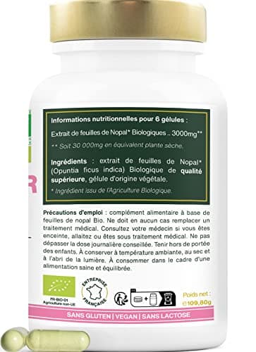Nopal Bio Extra Fort | Formule Puissante | 180 Gélules Vegan | Qualité Supérieure