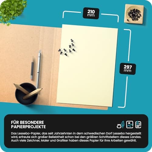 Netuno 100x papier ivoire 100g A4 210x297 mm Lessebo Smooth Ivory papier imprimable naturel papier décoratif pour baptême mariage bricolage mariage invitations brochures papier de bureau crème