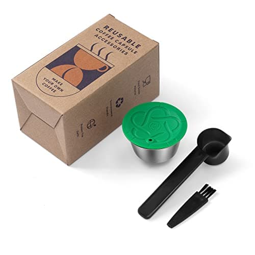 Capsules rechargeables Filtres à dosettes de café réutilisables compatibles avec les brasseurs Dolce Gusto avec cuillère et brosse (Convertisseur de capsules)