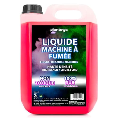 PLANTAWA Machine à fumée naturelle 2 litres | Liquide machine à fumée haute densité et longue durée, sans danger pour la respiration, sans produits chimiques dangereux, cruelty free, discothèques,