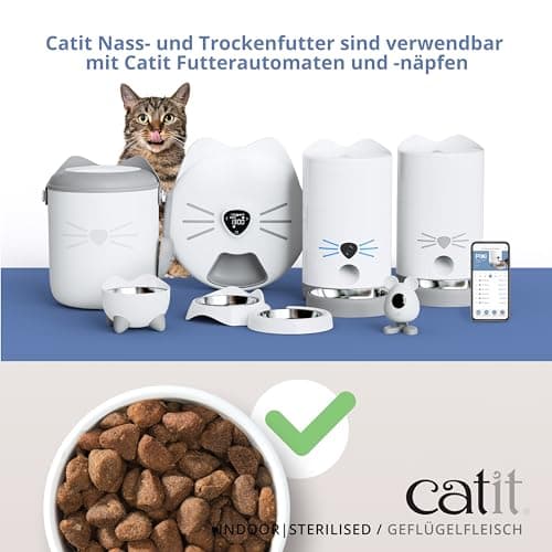 Catit Recettes Croquettes pour Chats, à la Volaille, pour Chats Adultes Vivant à la Maison, Stérilisés ou Peu Actifs, Aliment Complet, 2 kg, Aide à Réduire la Mauvaise Odeur des Selles