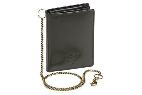 LEAS Biker portefeuille pour homme avec la chaîne BIKER, cuir véritable, noir