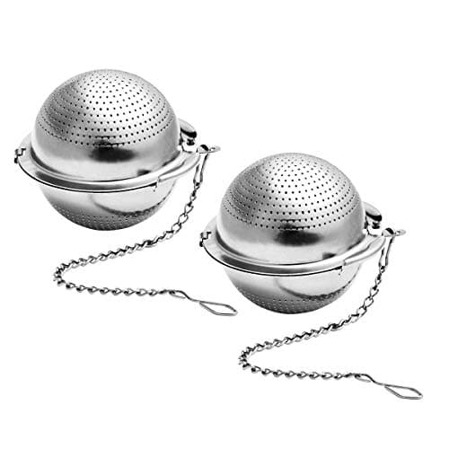YSTrillion Filtres à Thé 2 pièces Boule De Passoire à Thé,Filtre à Thé En Acier Inoxydable,Filtre à Thé avec Chaîne pour Infuser du Thé en vrac et Des Epices