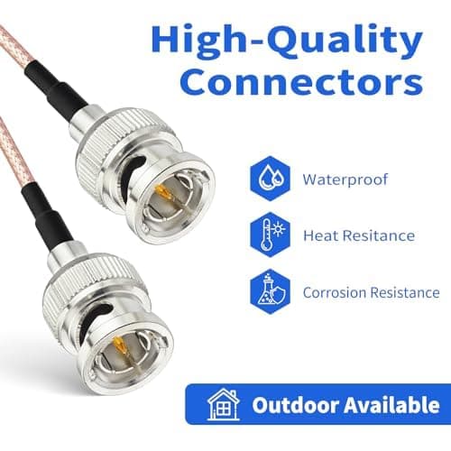 Superbat Câble SDI Vidéo 50cm Câble BNC Mâle vers Mâle 75Ohm Câble Coaxial RG179 pour Équipement Vidéo Caméra, Supporte HD-SDI 3G-SDI 4K 8K SDI(Droit, 2 Pièces)