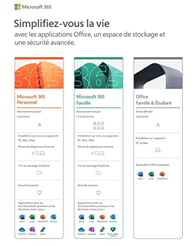 Microsoft Office Famille et Étudiant 2021 | Achat définitif | 1 PC ou MAC | Téléchargement