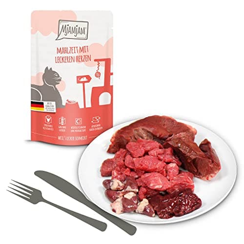 MjAMjAM - nourriture humide premium pour chats - pack d'essai, pack de 12 (12 x 125 g), sans céréales avec supplément de viande