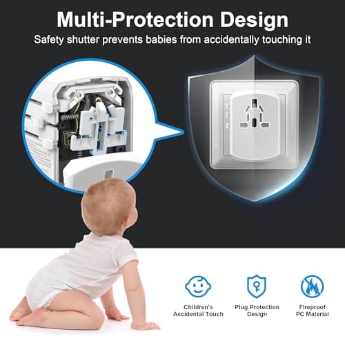 Adaptateur Prise Universelle Voyage International - 5 in1 Travel Adapter Internationale avec 2 USB 2 Type C et 1 AC Universel France vers UK USA Australie Thailande Japon Yioihnm