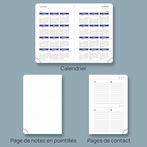 POPRUN Mini Agenda 2025 de Poche Semainier A7 12 x 8 cm Version Française, Couverture Souple en PU Cuir - Super Petit Weekly Planner, D'Jan 2025 à Déc 2025, Papier 70 g/m2, Rose Doux-SPK