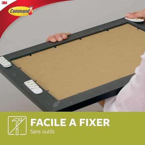 Command Languettes Accroches Tableaux, Blanc - 10 Paires de Petites Bandes (S), 8 Paires de Moyennes Bandes (M) - Bandes Adhésives Murales pour Photos, Cadres et Affiches - Fixation sans Dommage