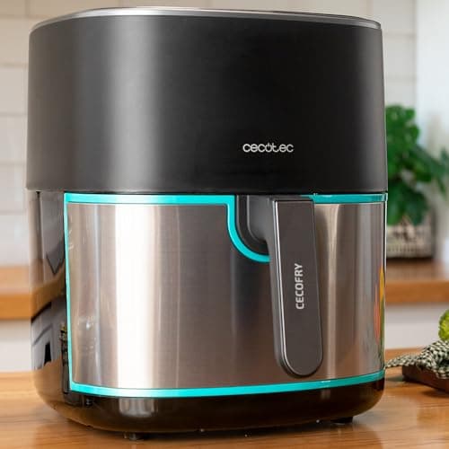 Cecotec Friteuse sans Huile de 6,5 L Cecofry Fantastik Inox 6500 Pack. Air Fryer avec 1700 W, Acier Inoxydable, 12 Menus, Technologie Perfect Cook, 80-200oC, Temps Réglable, Pack d'Accessoires