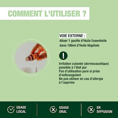 PRANARÔM - Gaulthérie Couchée - Huile Essentielle Chémotypée - Pour Cosmétiques - 100% Pure Et Naturelle - HECT - 10 ml