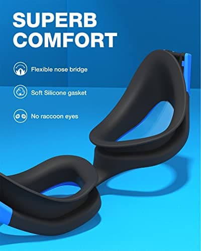 ZIONOR G1 Polarisées Mirror Lunettes de Natation pour Unisex Adulte Homme Femme, Anti Buée, 100% Anti UV Lunettes de Plongée