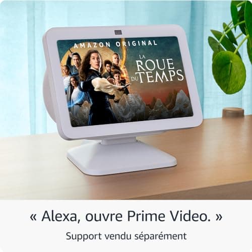 Echo Show 8 (Nouvelle génération) | Écran tactile HD connecté avec son spatial, hub connecté intégré et Alexa | Blanc