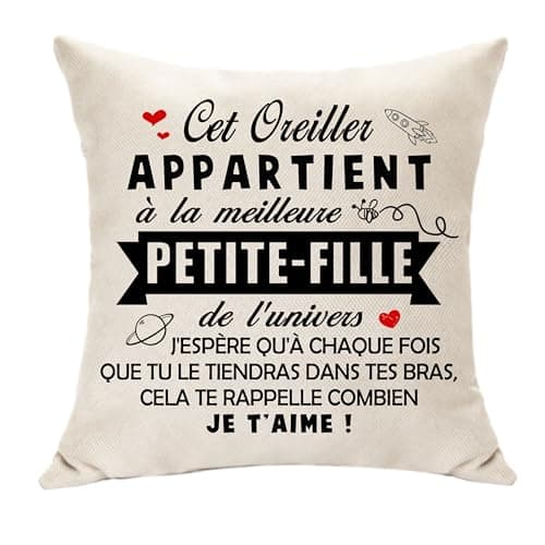 Hasodeo Cadeau Petite - Fille Original Housse de Coussin Décoration La Meilleure Petite - Fille de l'univers Cadeau pour Petite - Fille Anniversaire Fiançailles Nouvelle Année Cadeau (Petite - Fille)