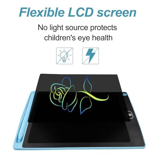 Fousenuk 2 Pièces 8,5 Pouces Tablette Dessin Enfant, Tablette Dessin LCD Magique avec Fonction de Verrouillage, Tablette d'écriture LCD Colorée Effaçable Et réutilisables pour filles Garçons Rose Bleu