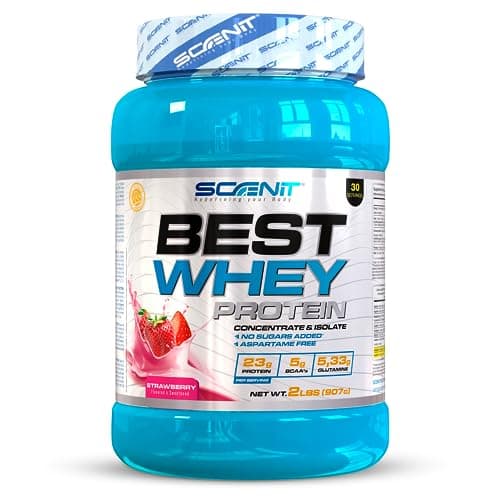 Proteine Whey - Best Whey Protein - Proteines musculation - protéines whey - whey protein isolate, isolate whey protein et concentrate - Whey Isolate et concentrate - 907 g (Fraise)