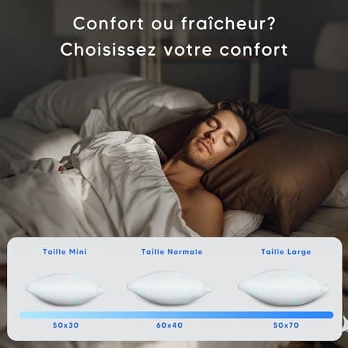 CloudÉtoile Oreiller Ergonomique Cervical 50x30 - Oreiller à Mémoire de Forme Déchiquetée Orthopédique pour la Nuque Réglable, Coussin Memory Foam Anti Douleur Anti Ronflement pour Dormir sur Le Côté