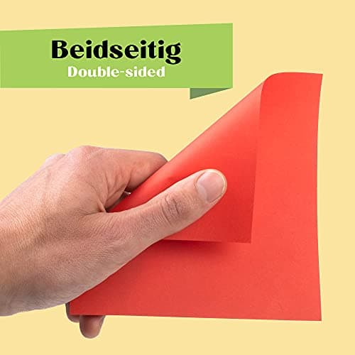 Tritart Origami Papier rouge | 225 feuilles de papier pliable double face origami rouge | Lot de papier de bricolage 80 g/m2 | 75 feuilles 20 x 20 cm et 15 x 15 cm et 10 x 10 cm (rouge)