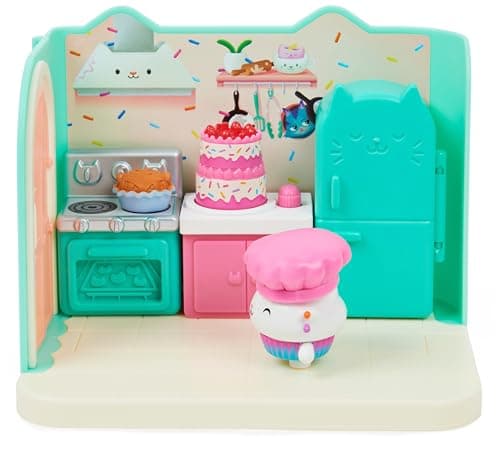Gabby et la Maison Magique - Gabby Dollhouse - Playset La Cuisine De Petit Chou - 1 Figurine + Accessoires - Pièce Maison de Poupée - Dessin Animé Gabby Et La Maison Magique - Jouet Enfant 3 Ans et +
