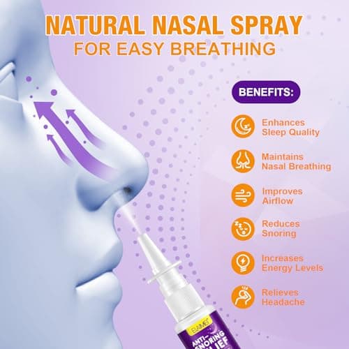 Spray Nasal Contre Le Ronflement 30Ml, Spray Naturel Contre Le Ronflement, Soulage Efficacement Le Ronflement, Améliore La Respiration, Solution 100% Naturelle Contre Le Ronflement