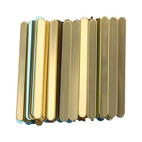 BSTCAR Lot de 50 bâtonnets de glace, en acrylique, réutilisables, pour bricolage, magnum, gâteau, glace, fabrication de desserts (doré)
