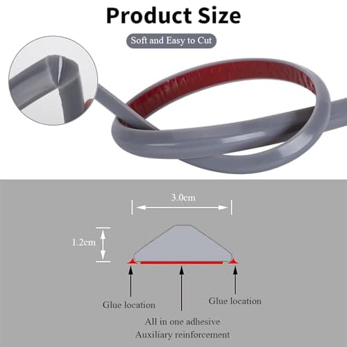 200cm Seuils de Douche, Bande imperméable Pliable de Silicone, Joint Etancheite Douche, Joint De Douche Pour Paroi en Verre, Seuil de Douche en Silicone pour Plancher de Douche (Blanc)