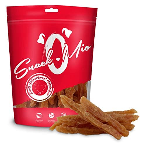 SNACKOMIO - Friandise premium pour chiens - tendres lamelles de filet de poitrine de poulet, sans céréales, paquet de 1 (1 x 500g)