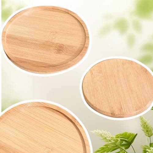 YOYEAH Lot de 4 assiettes en bois - Bougeoir et soucoupe en bois pour bougies - Plateau décoratif rond en bois pour assiettes à bougie - Bougeoir rond de qualité supérieure