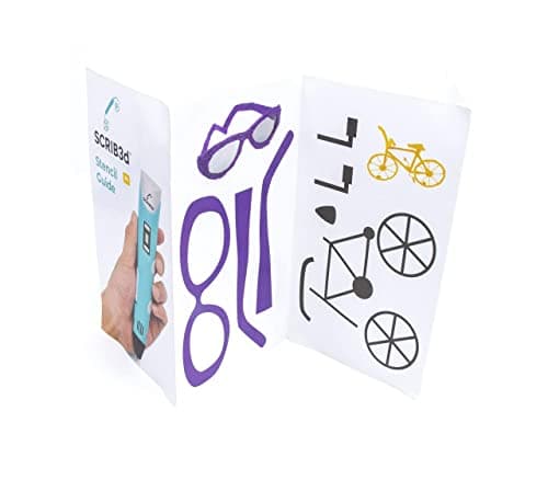 SCRIB3D Stylo d'impression 3D P1 avec affichage - Contient un stylo 3D, 3 couleurs de départ de filament PLA, un livre de pochoirs + instructions de projet et chargeur (français non garanti)